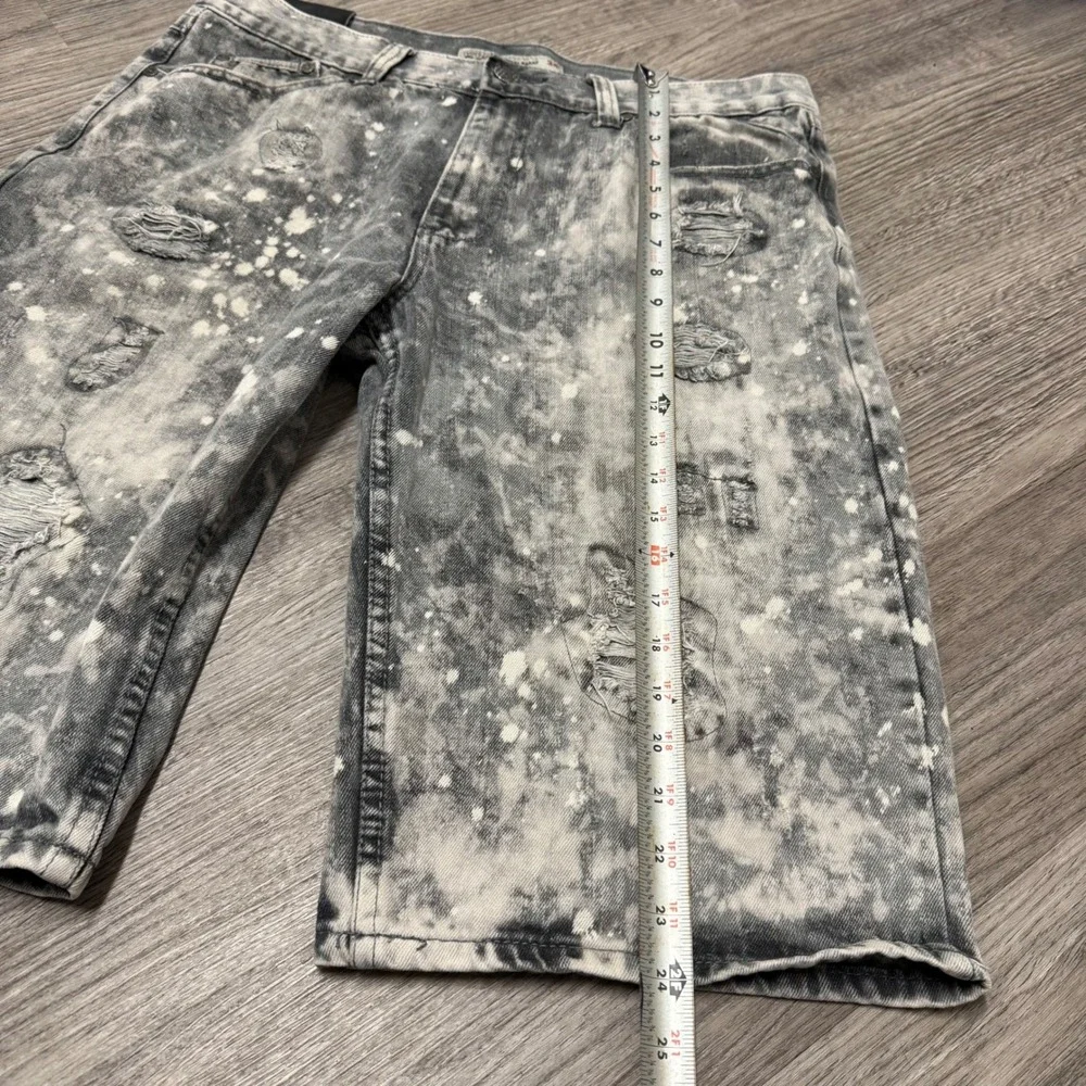 Vintage GS 115 Melrose Slim Fit‎ Distressed Acid Wash Denim Shorts Mens 34 Gray